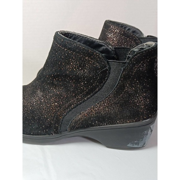 Skechers Womens Ankle Boots Booties Black Leather Sparkle Pull Ons 8 - Picture 4 of 8